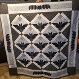 Black Bat Quilted Blanket NCU0PD793
