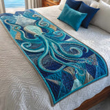 Blue Octopus Quilted Bed Runner NCU0NT9943