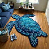 Blue Turtle Custom Shape Area Rug NCU0DV9598