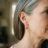 Classic Ruby and Pearl Vintage Earrings