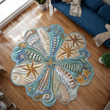Cozy Cottage Conch Custom Shape Area Rug NCU0PT11679