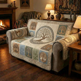 Heritage Tree Stone Quilted Sofa Cover NCU0TV1575
