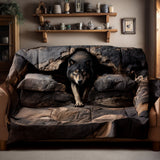Wolf Quilted Sofa Cover NCU0VT328