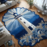 Midnight Lighthouse Path Custom Shape Area Rug NCU0PT11670