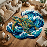 Ocean Turtle Custom Shape Area Rug NCU0TD2632