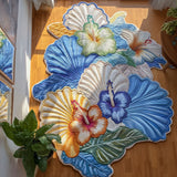 Royal Hibiscus Custom Shape Area Rug NCU0PT11674