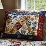 Spring Flowers Patchwork Quilted Bedding Pillow Case NCU0DV5174