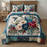Teal Garden 3-Piece Quilted Bedding Set NCU0NT12330