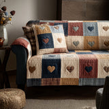 Timeless Hearts Quilted Sofa Cover NCU0NT11888