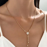 Retro Gold-Plated Crystal Pendant Necklace