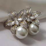 Chic Pearl and Floral Earrings